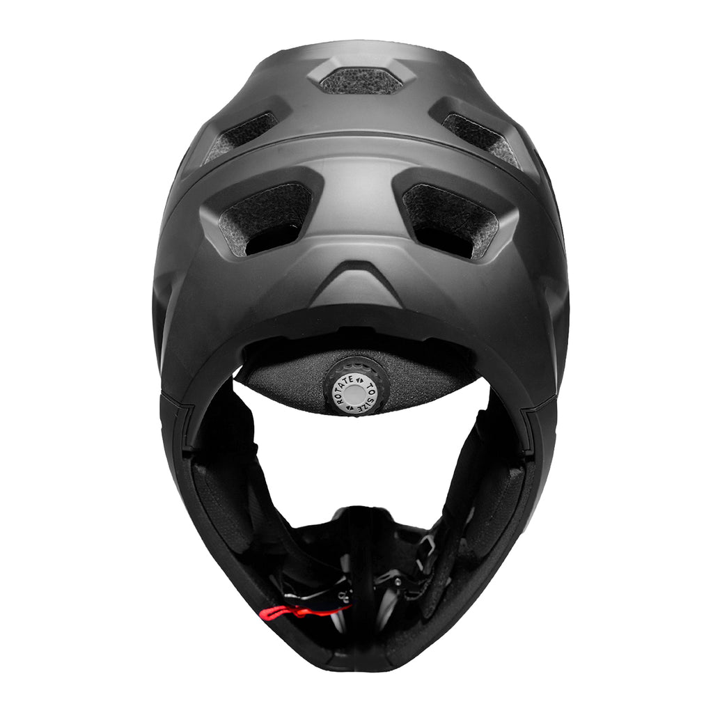 Wozinsky pilno veido dviračio šalmas su nuimama viršūne 57-59 cm - juodas -- Bicycle Helmets