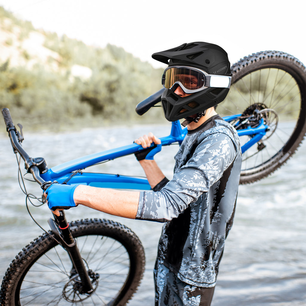 Wozinsky pilno veido dviračio šalmas su nuimama viršūne 57-59 cm - juodas -- Bicycle Helmets