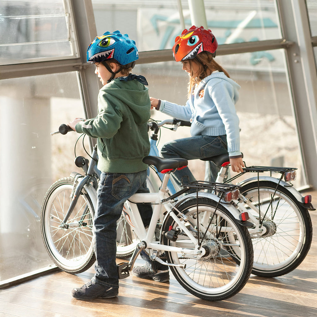 Wozinsky vaikiški dviračio šalmas, Drakonų raštas, Lengvas, S - Raudonas -- Bicycle Helmets