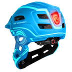 Wozinsky vaikiško pilno veido dviračio šalmas su USB galine šviesa S - Mėlynas -- Bicycle Helmets