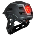 Wozinsky Vaikų pilnaviduriai dviračio šalmas su USB galine šviesa S - Pilka -- Bicycle Helmets