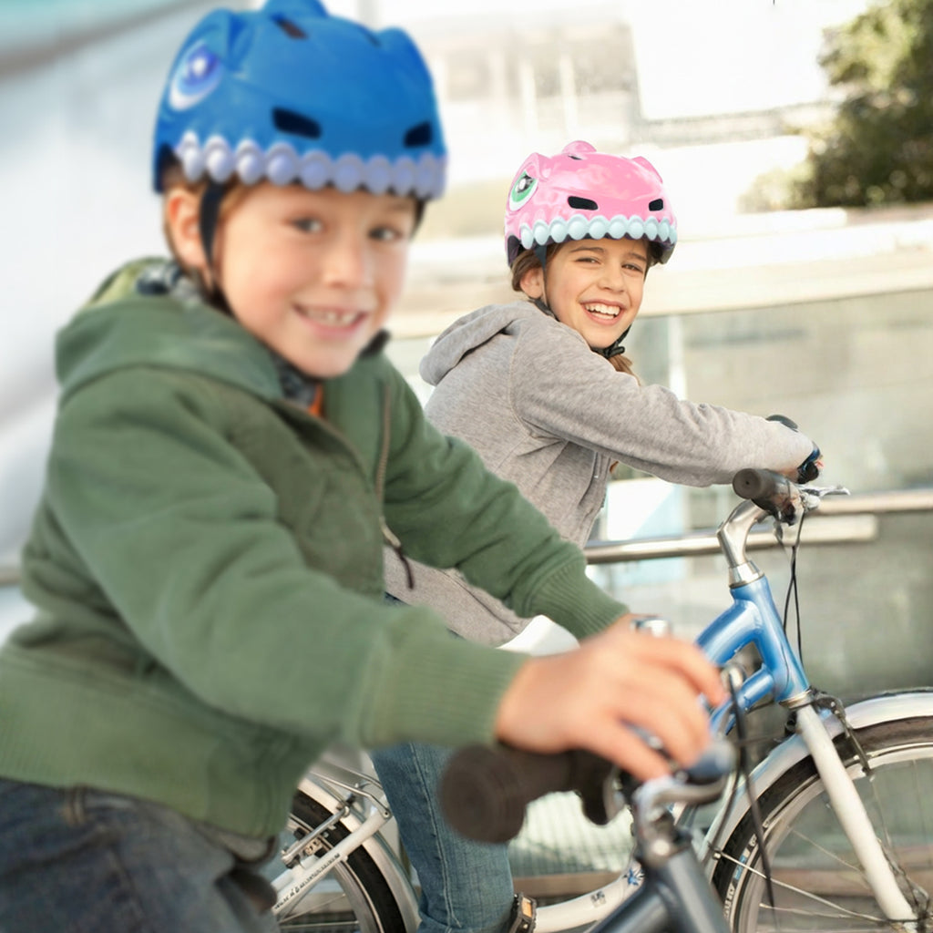 Wozinsky vaikiški dviračio šalmas su dinozauro raštu S - Rožinė -- Bicycle Helmets