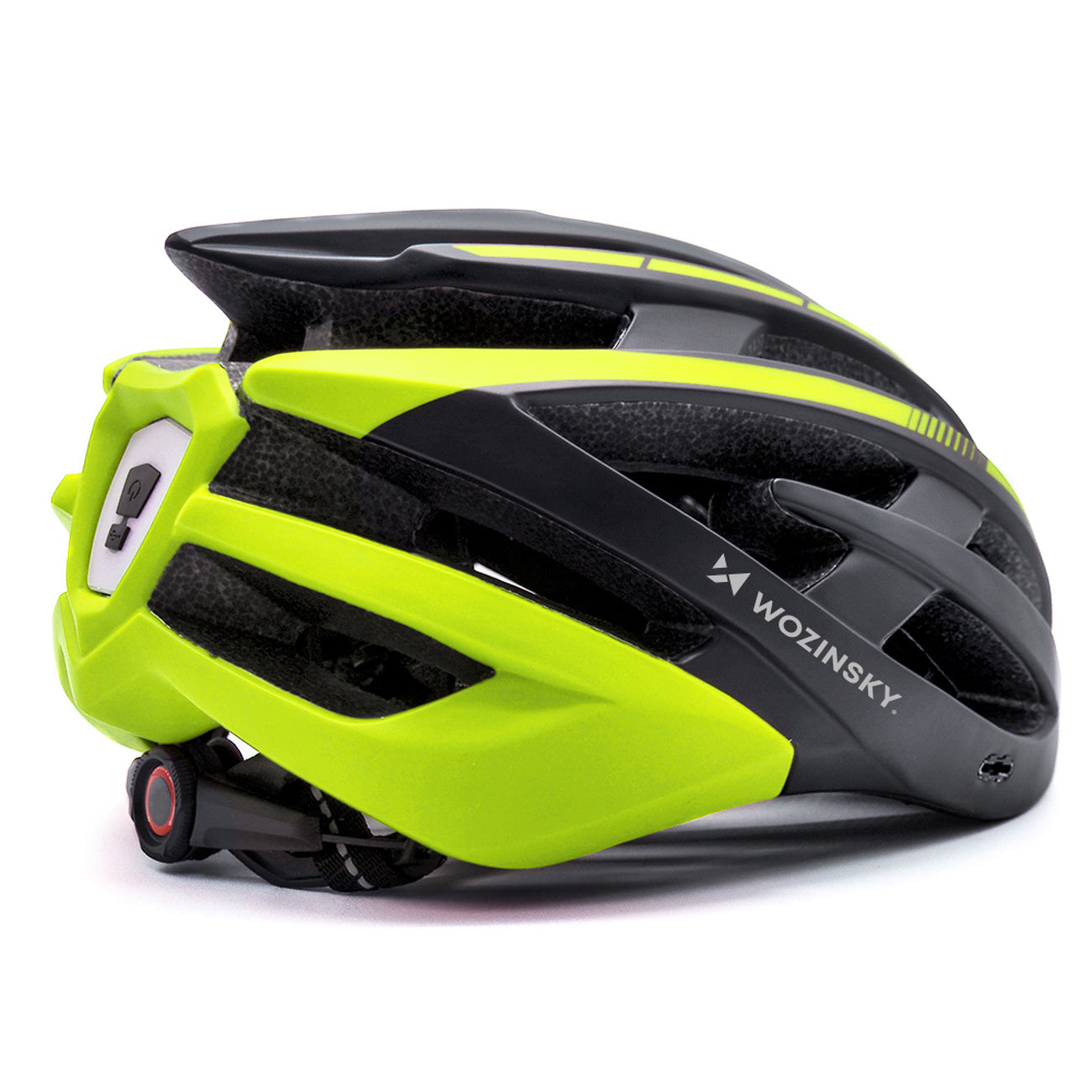Wozinsky MTB dviračio šalmas su nuimama vesolė ir užpakaliu USB žibintuve L - Juodas ir geltona -- Bicycle Helmets