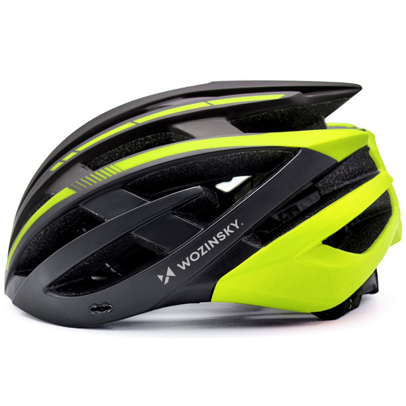 Wozinsky MTB dviračio šalmas su nuimama vesolė ir užpakaliu USB žibintuve L - Juodas ir geltona -- Bicycle Helmets