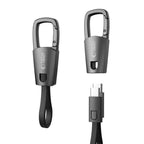 Tech-Protect Laidas Ultraboost DNA su raktų pakabuku USB-C PD 60W / 3A - pilkas -- Cell phone cables