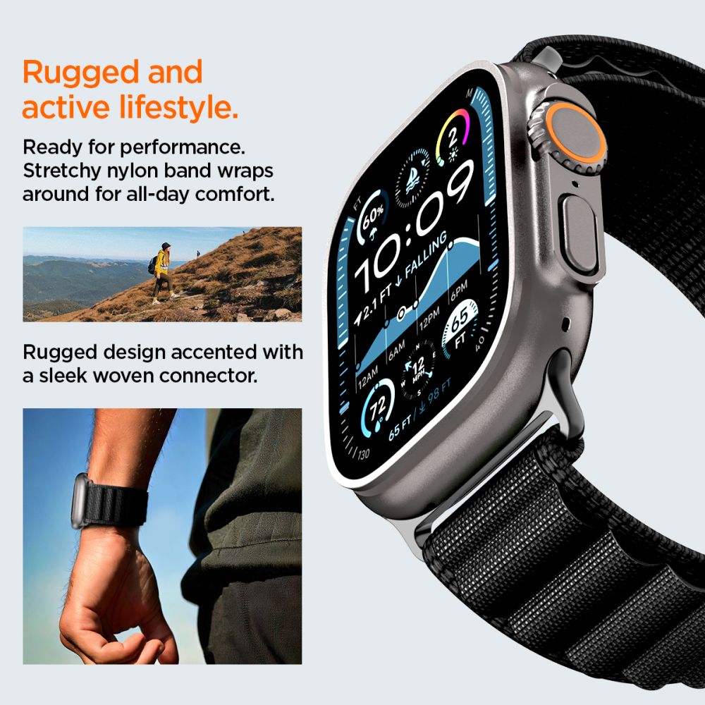 Dirželis Spigen WBF1 dirželis Apple Watch 44/45/46/49 mm – juodas