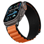 Spigen WBF1 dirželis, skirtas Apple Watch 44/45/46/49 mm – juodas ir oranžinis