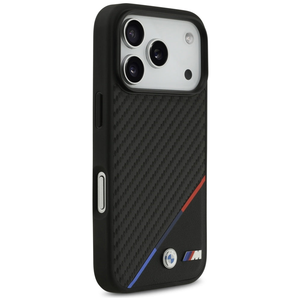 BMW M Carbon Tricolor Line MagSafe dėklas, skirtas iPhone 17 Pro - Juodas -- iPhone 17 Pro