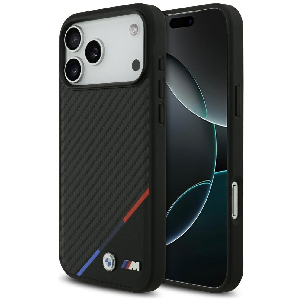 BMW M Carbon Tricolor Line MagSafe dėklas, skirtas iPhone 17 Pro Max - Juodas -- iPhone 17 Pro Max