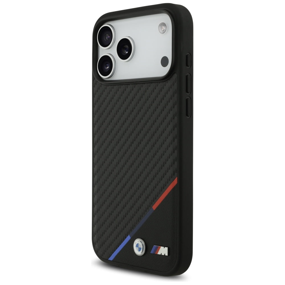 BMW M Carbon Tricolor Line MagSafe dėklas, skirtas iPhone 17 Pro Max - Juodas -- iPhone 17 Pro Max