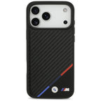BMW M Carbon Tricolor Line MagSafe dėklas, skirtas iPhone 17 Pro Max - Juodas -- iPhone 17 Pro Max