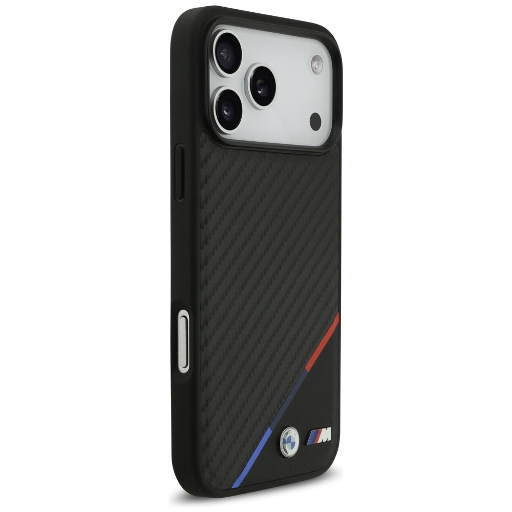 BMW M Carbon Tricolor Line MagSafe dėklas, skirtas iPhone 17 Pro Max - Juodas -- iPhone 17 Pro Max