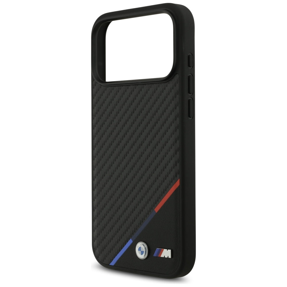 BMW M Carbon Tricolor Line MagSafe dėklas, skirtas iPhone 17 Pro Max - Juodas -- iPhone 17 Pro Max