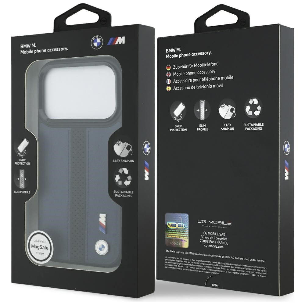 BMW M perforuotas juostelinis logotipas MagSafe Dėklas, skirtas iPhone 17 Pro - Navy Blue