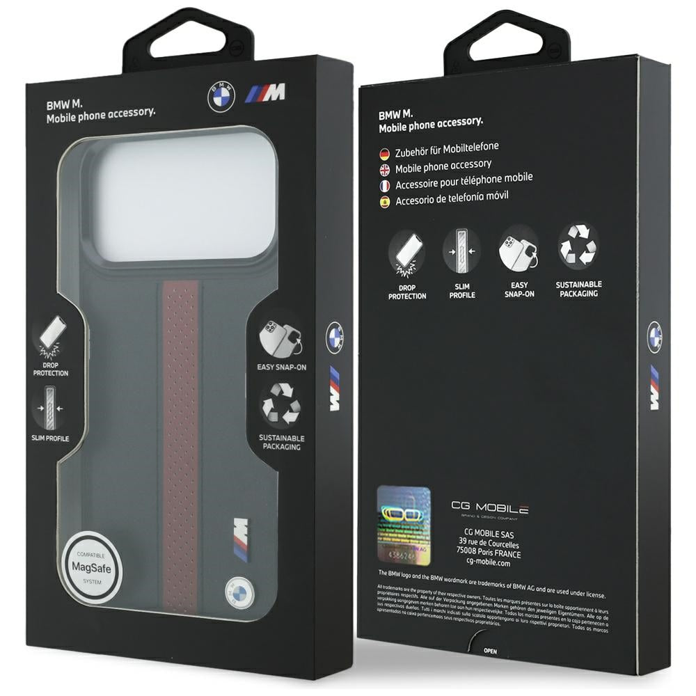 BMW M perforuotas juostelinis logotipas MagSafe Dėklas, skirtas iPhone 17 Pro Max - Red