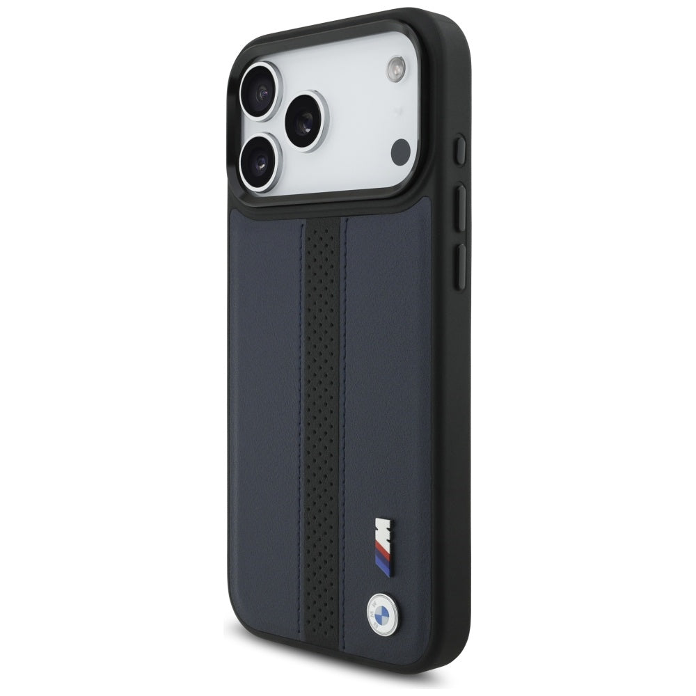 BMW M Perforated Stripe Logo MagSafe dėklas, skirtas iPhone 17 Pro Max - Tamsiai mėlynas -- iPhone 17 Pro Max