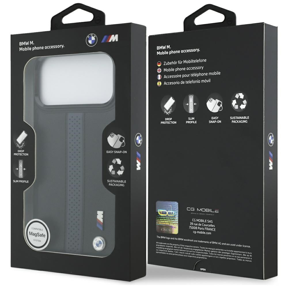 BMW M perforuotas juostelinis logotipas MagSafe Dėklas, skirtas iPhone 17 Pro Max - Blue