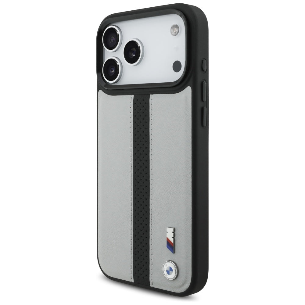 BMW M perforuotas juostelinis logotipas MagSafe Dėklas, skirtas iPhone 17 Pro Max - Gray