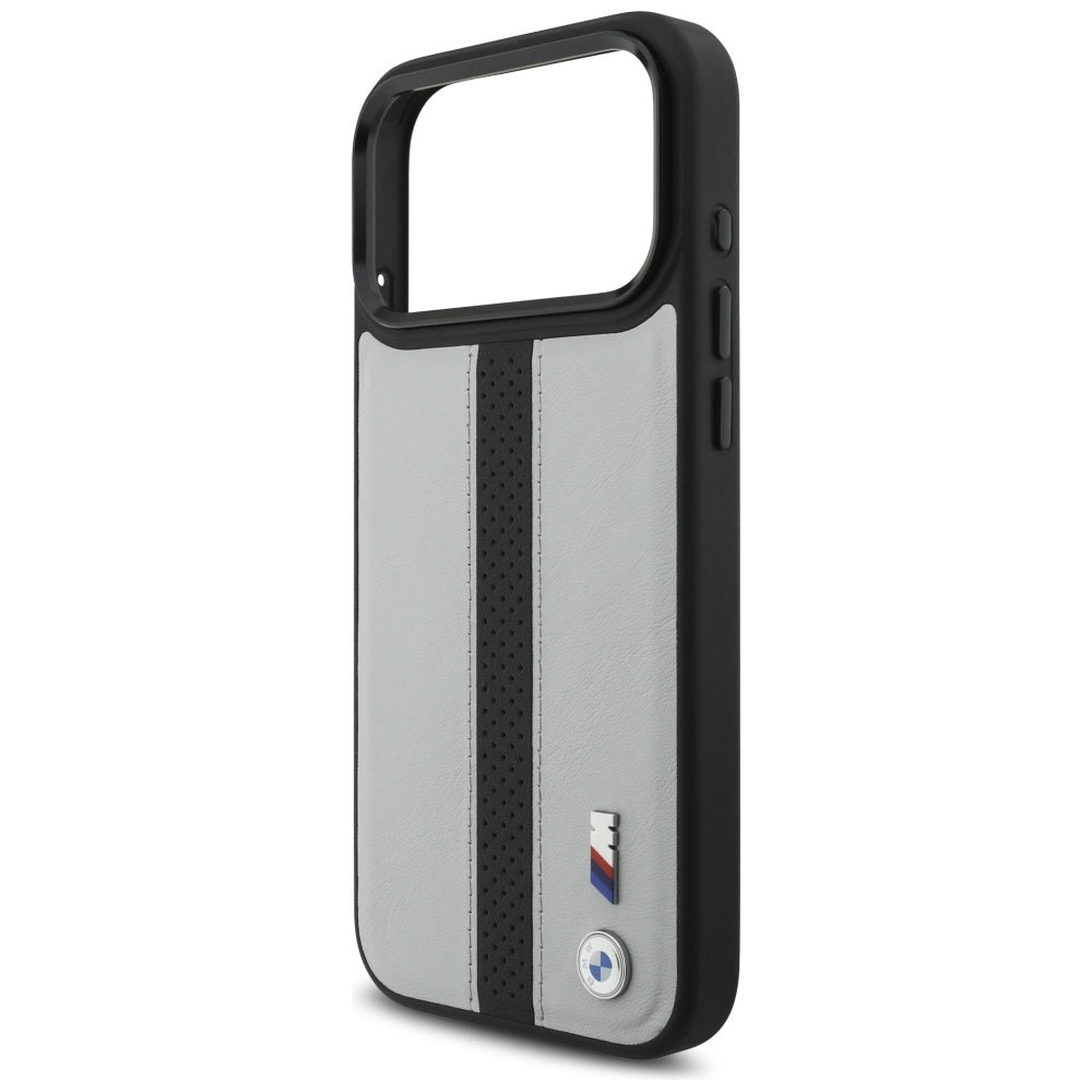 BMW M perforuotas juostelinis logotipas MagSafe Dėklas, skirtas iPhone 17 Pro Max - Gray