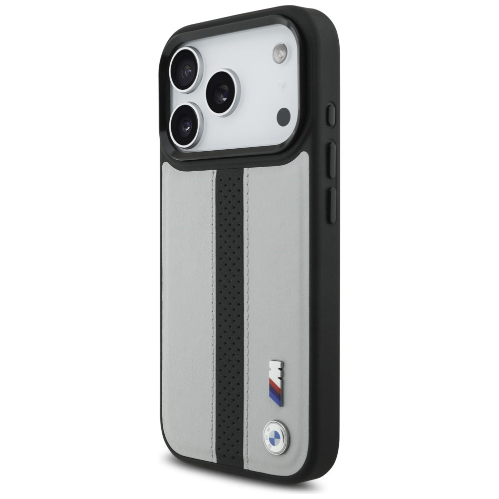 BMW M perforuotas juostelinis logotipas MagSafe Dėklas, skirtas iPhone 17 Pro - Gray