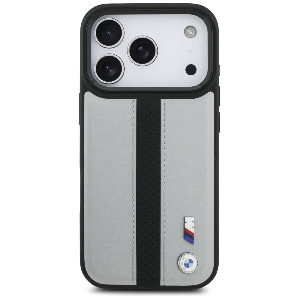 BMW M perforuotas juostelinis logotipas MagSafe Dėklas, skirtas iPhone 17 Pro - Gray