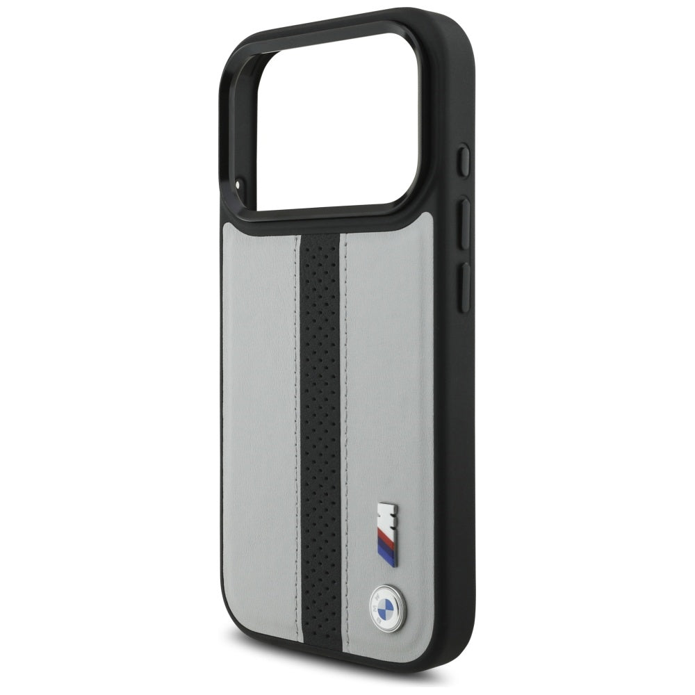 BMW M perforuotas juostelinis logotipas MagSafe Dėklas, skirtas iPhone 17 Pro - Gray