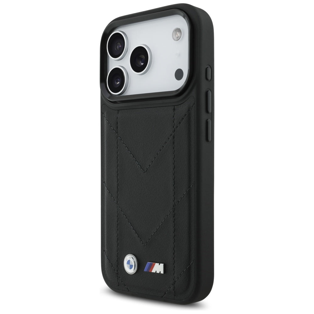 BMW M Quilted MagSafe dėklas iPhone 17 Pro – juodas