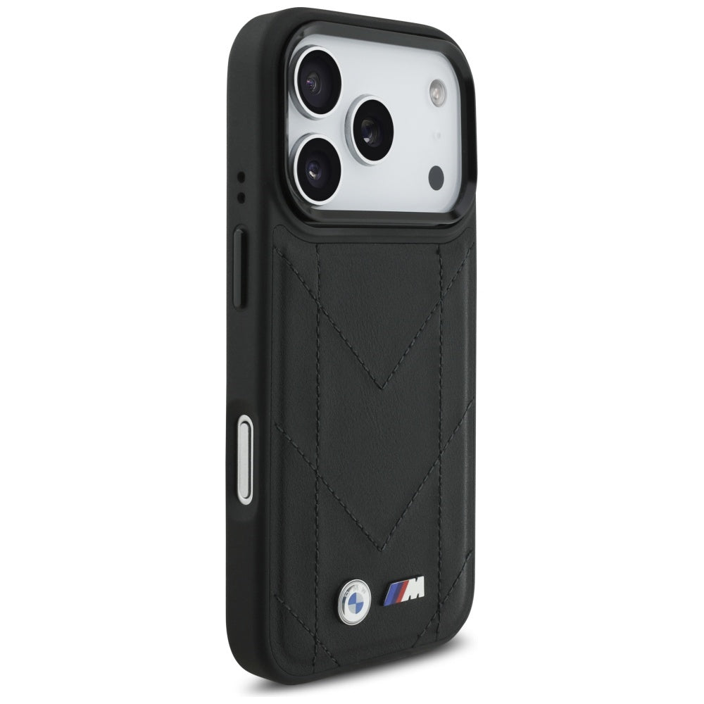 BMW M Quilted MagSafe dėklas iPhone 17 Pro – juodas
