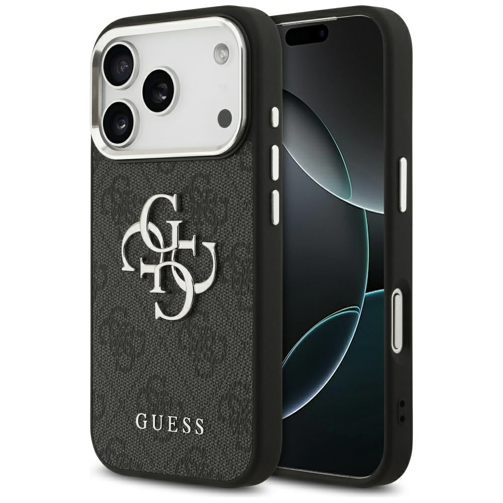 Guess 4G Big 4G Classic Logo dėklas, skirtas iPhone 17 Pro - juodas
