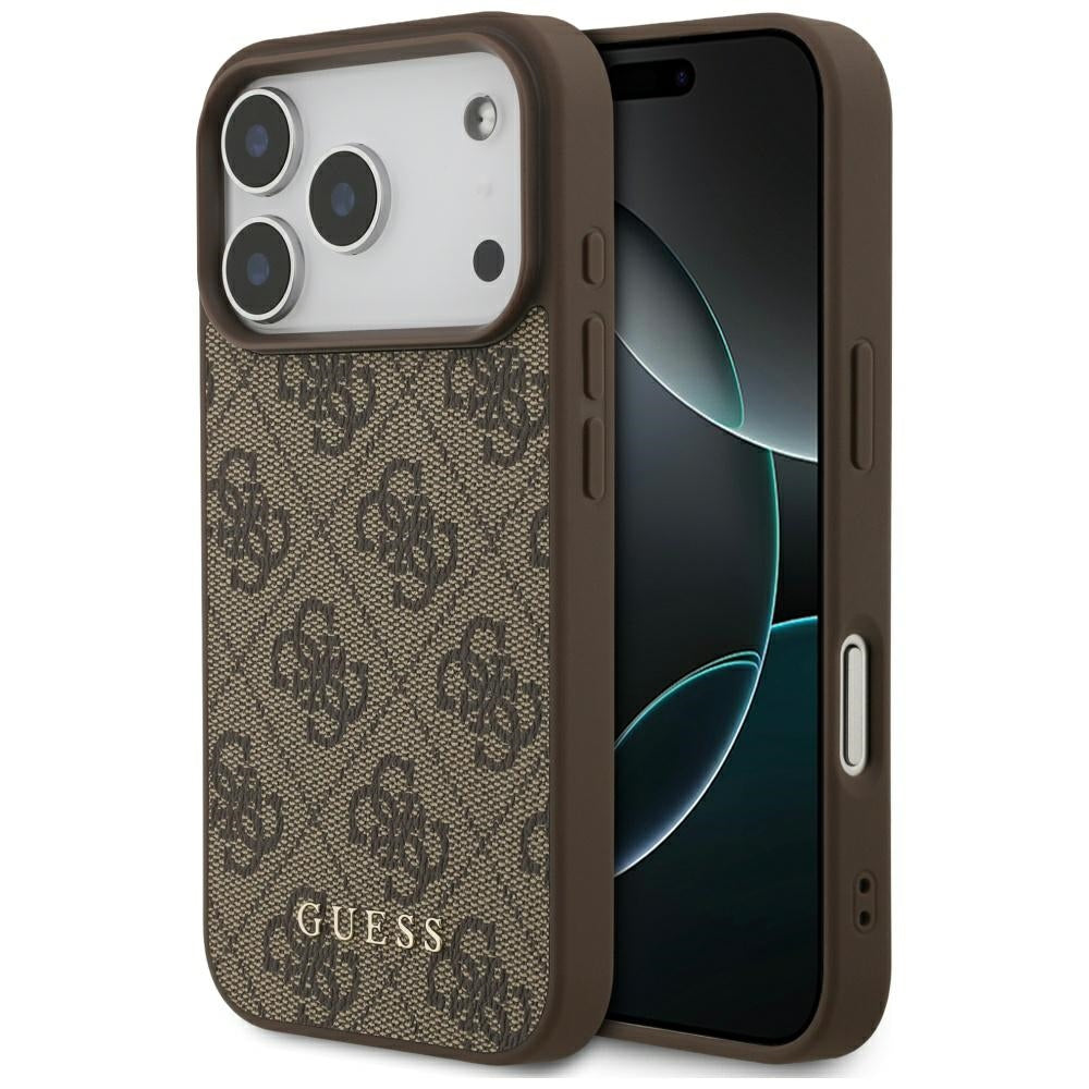 Guess 4G Classic dėklas iPhone 17 Pro – rudas -- iPhone 17 Pro