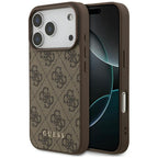 Guess 4G Classic dėklas iPhone 17 Pro – rudas -- iPhone 17 Pro