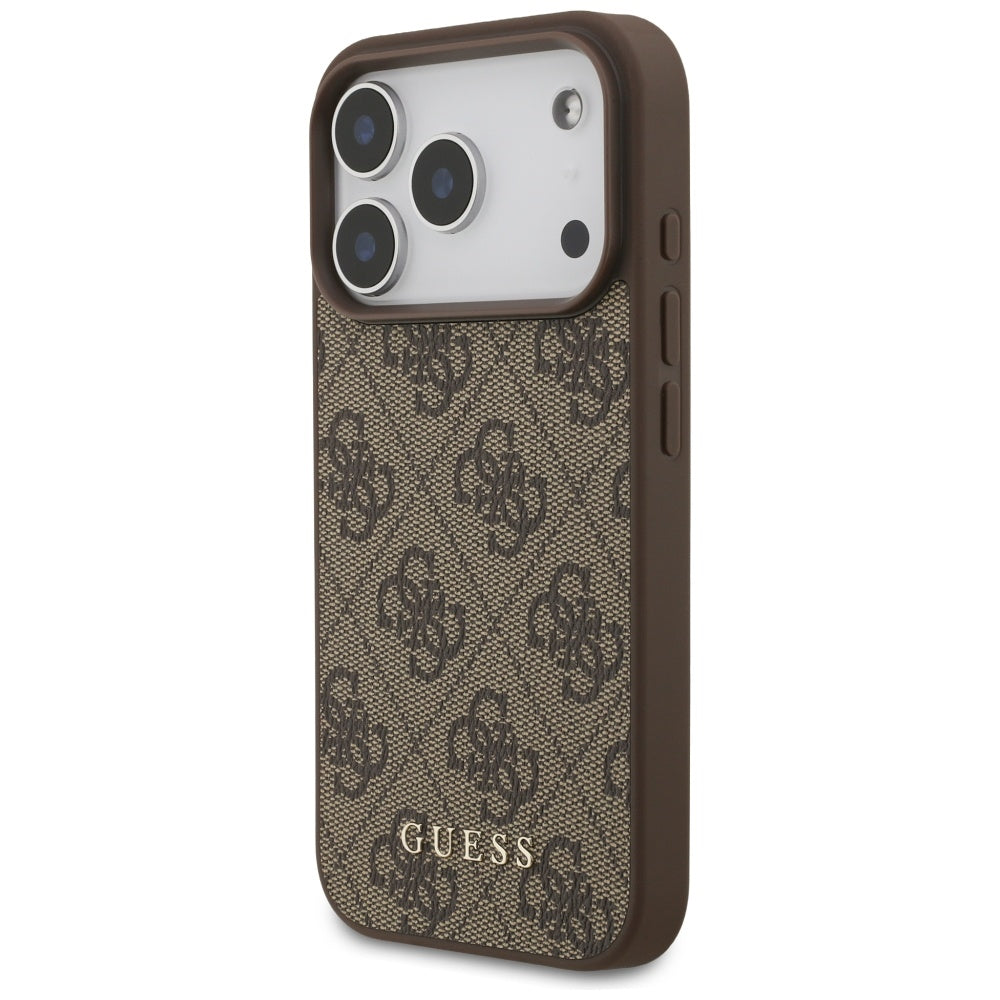 Guess 4G Classic dėklas iPhone 17 Pro – rudas -- iPhone 17 Pro