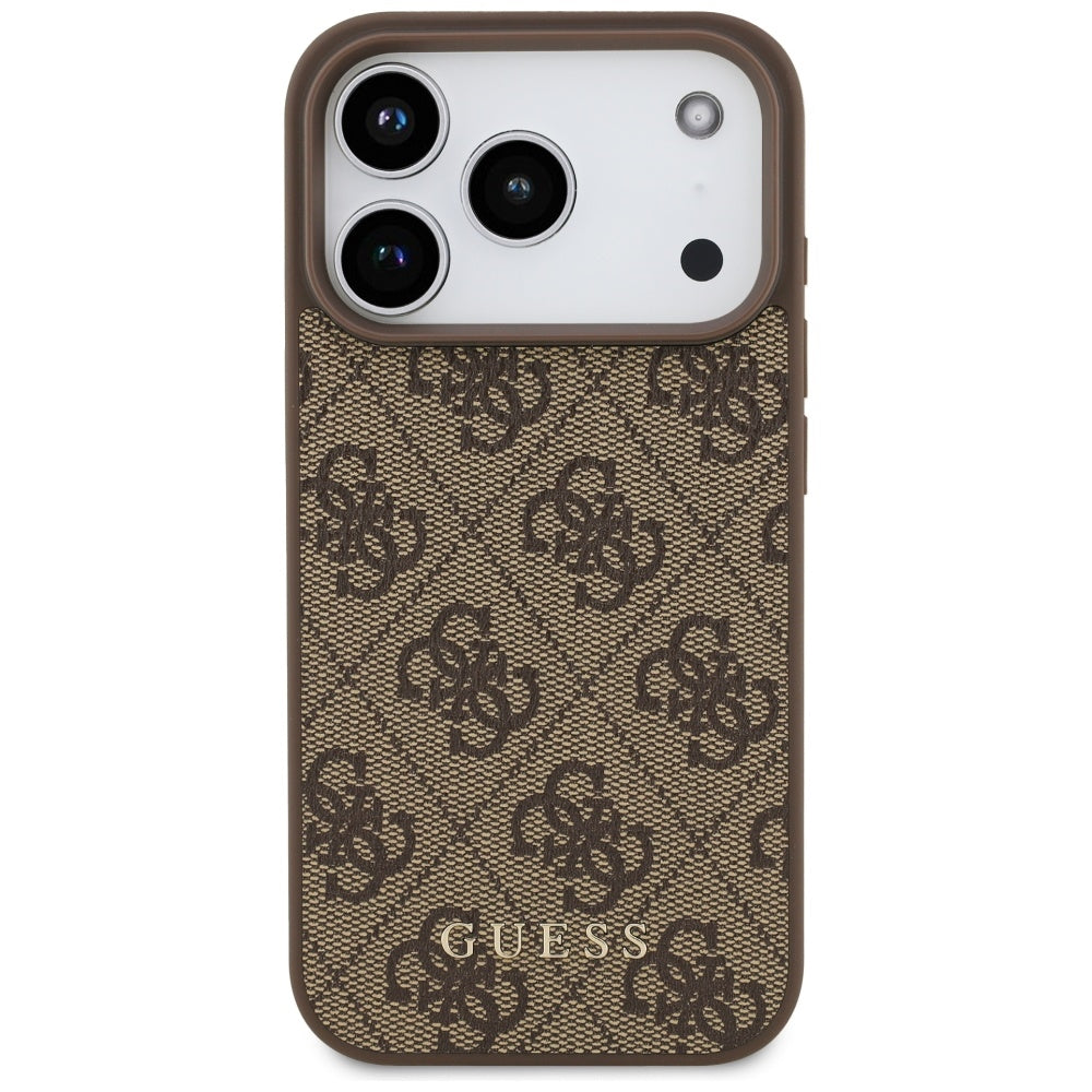 Guess 4G Classic dėklas iPhone 17 Pro – rudas -- iPhone 17 Pro