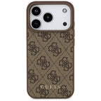 Guess 4G Classic dėklas iPhone 17 Pro – rudas -- iPhone 17 Pro