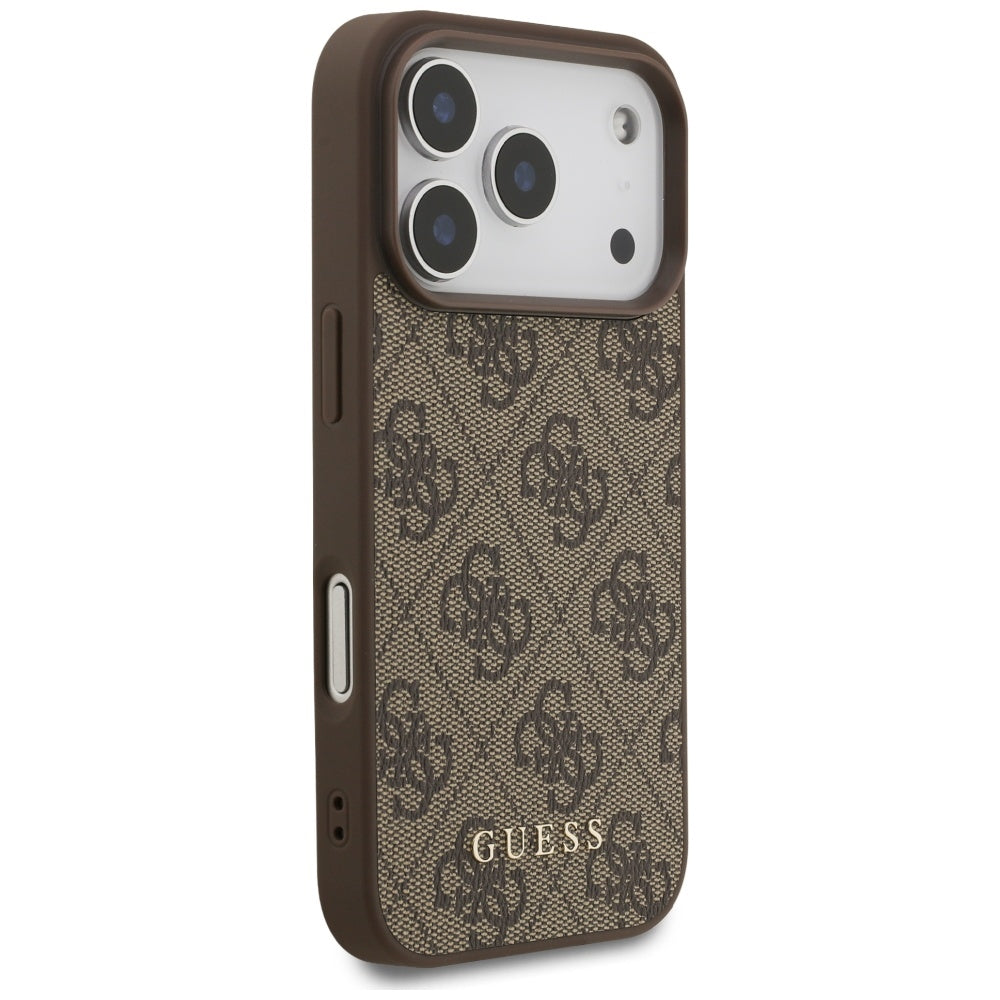 Guess 4G Classic dėklas iPhone 17 Pro – rudas -- iPhone 17 Pro