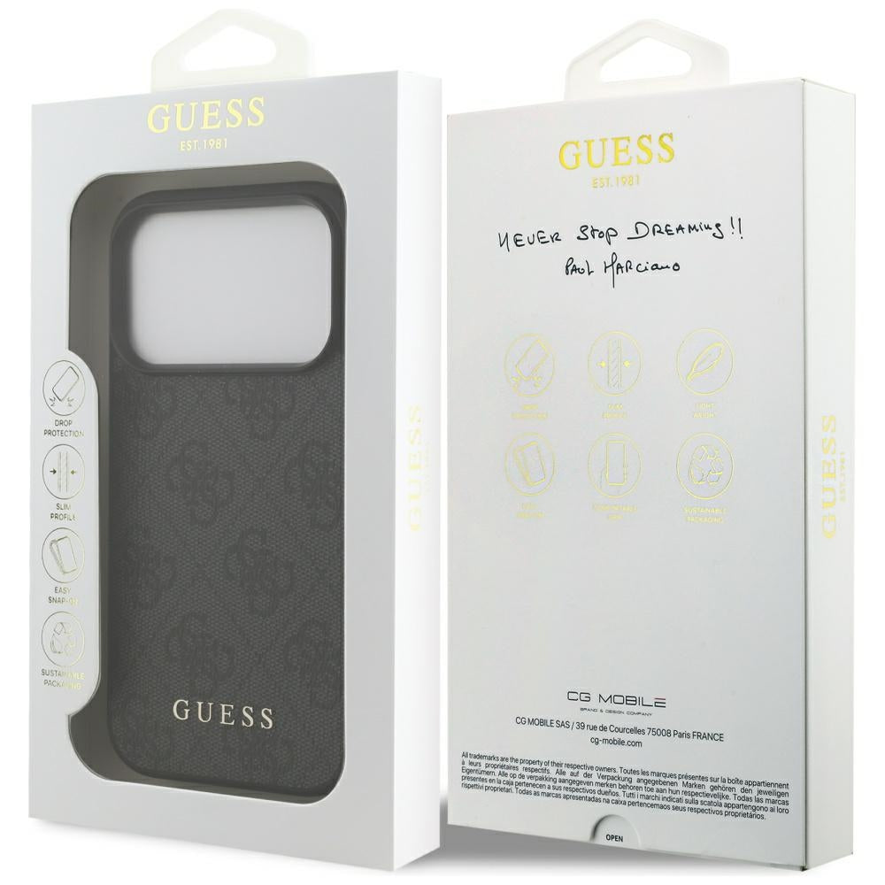 Guess 4G Classic dėklas iPhone 17 Pro – juodas