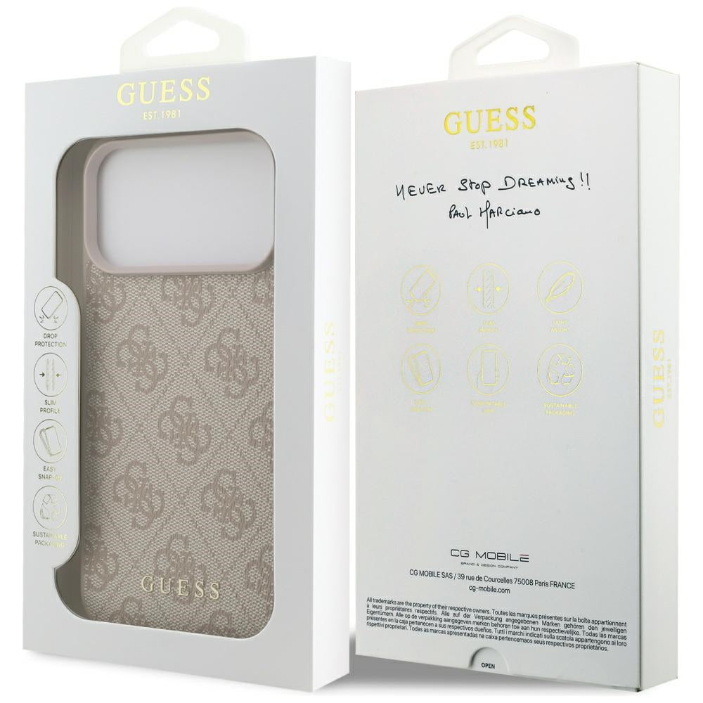 Guess 4G Classic dėklas iPhone 17 Pro Max – rožinis -- iPhone 17 Pro Max