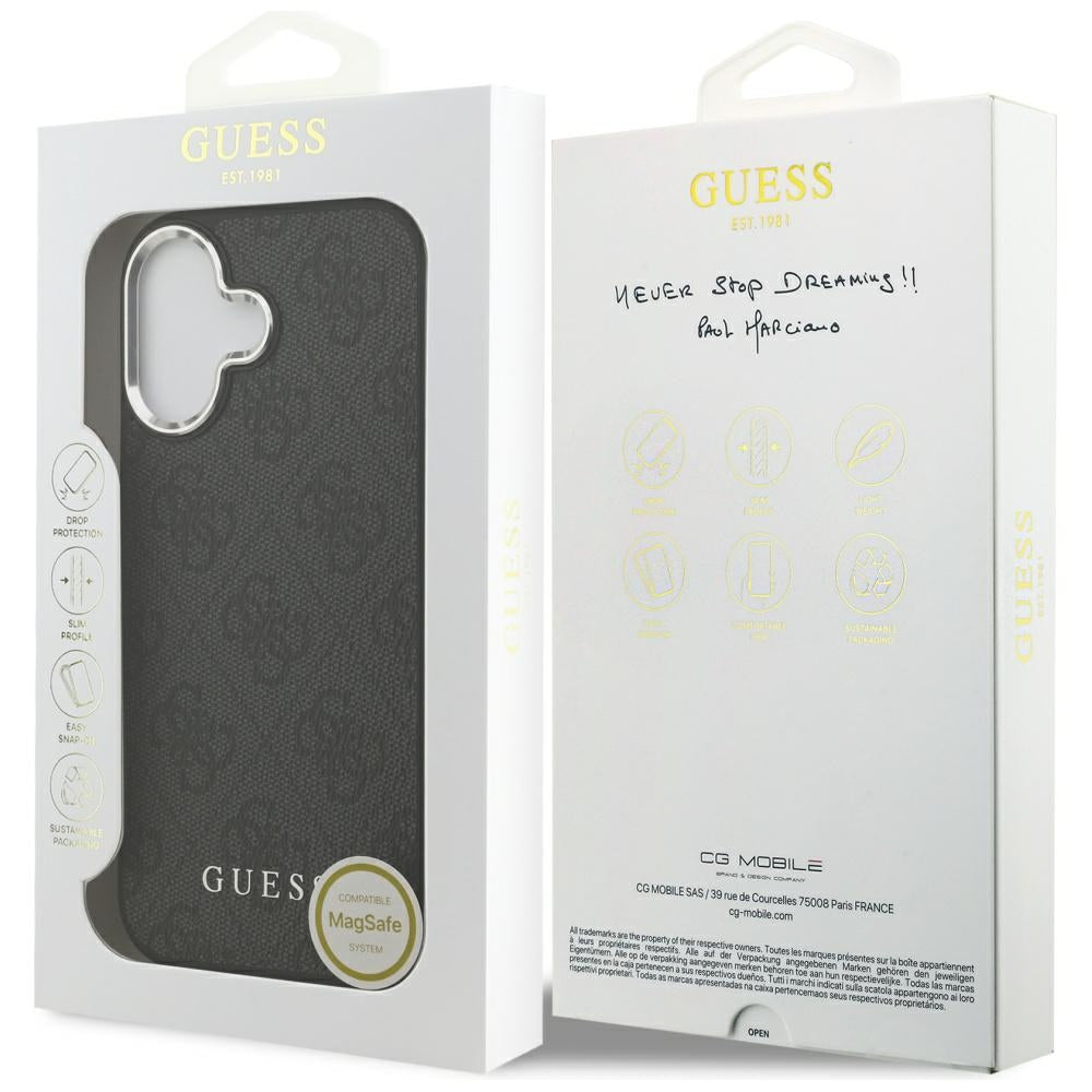 Guess 4G Classic Logo MagSafe dėklas iPhone 17 - juodas -- iPhone 17