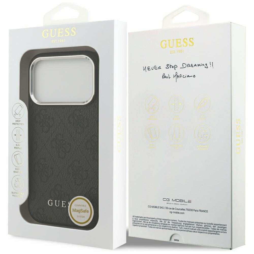Guess MagSafe dėklas iPhone 17 Pro – juodas