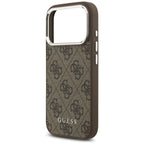 Guess 4G Klasikinis logotipas MagSafe Dėklas, skirtas iPhone 17 Pro Max - ruda