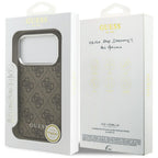 Guess 4G Klasikinis logotipas MagSafe Dėklas, skirtas iPhone 17 Pro Max - ruda