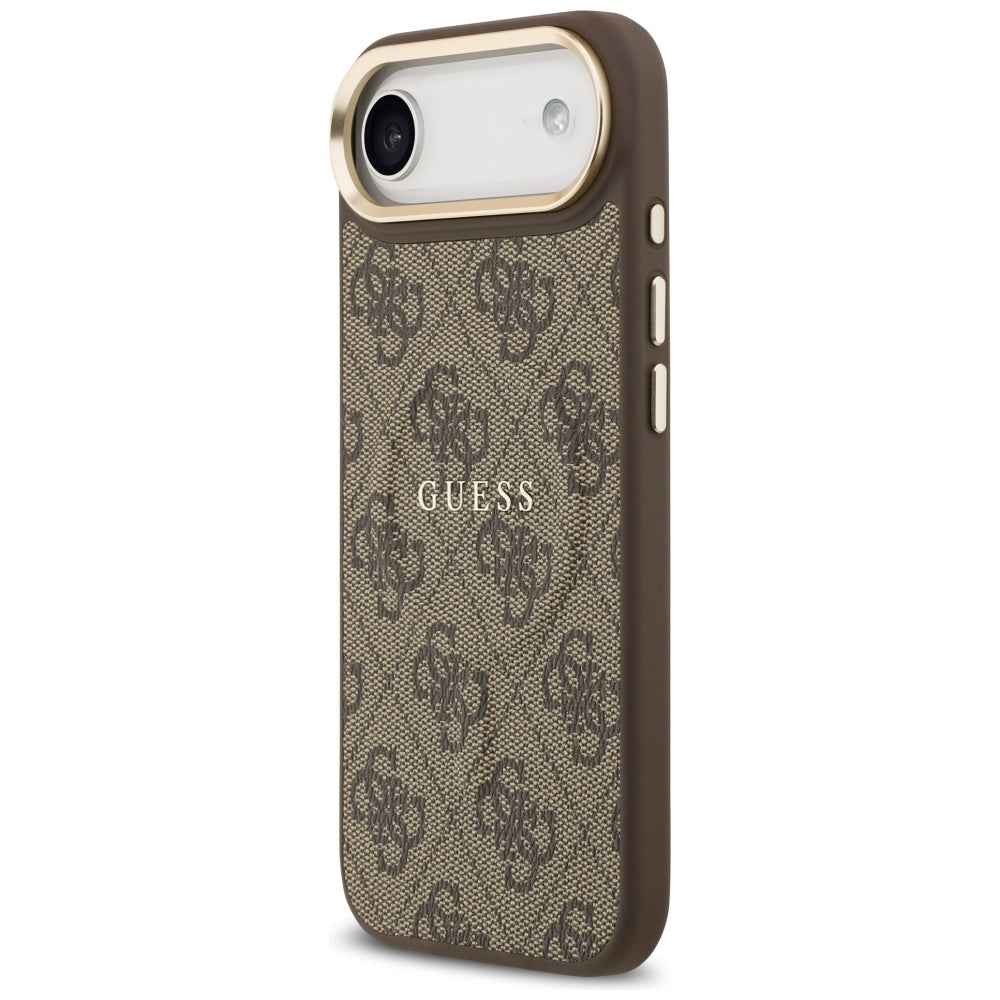 Guess 4G PU Klasikinis logotipas MagSafe Dėklas, skirtas iPhone 17 Air - ruda