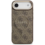 Guess 4G PU Klasikinis logotipas MagSafe Dėklas, skirtas iPhone 17 Air - ruda