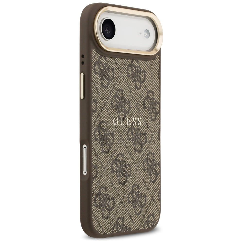Guess 4G PU Klasikinis logotipas MagSafe Dėklas, skirtas iPhone 17 Air - ruda