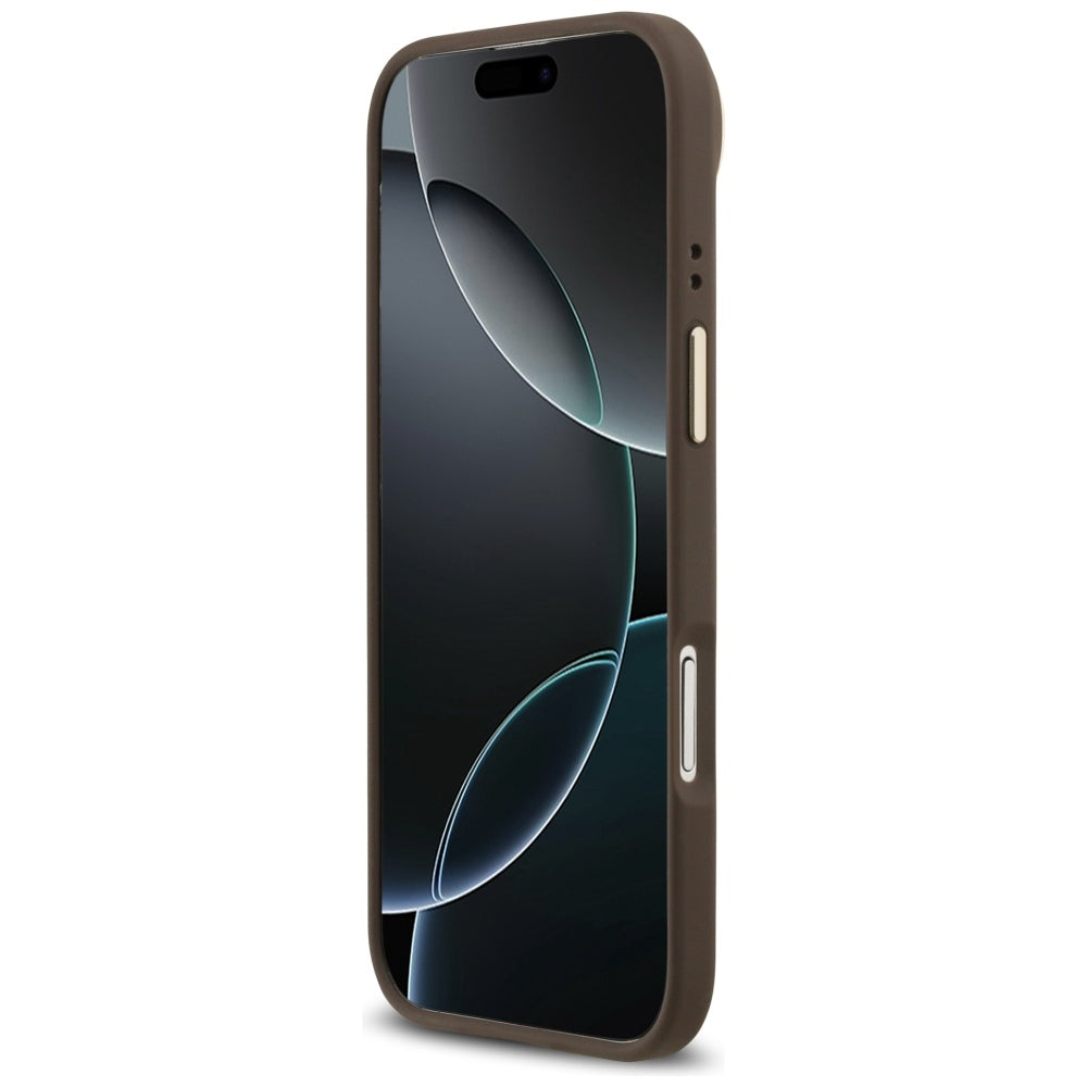 Guess 4G PU Klasikinis logotipas MagSafe Dėklas, skirtas iPhone 17 Air - ruda