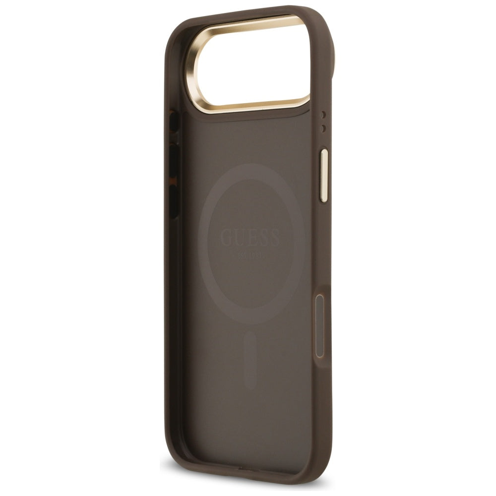 Guess 4G PU Klasikinis logotipas MagSafe Dėklas, skirtas iPhone 17 Air - ruda