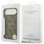 Guess 4G PU Klasikinis logotipas MagSafe Dėklas, skirtas iPhone 17 Air - ruda