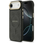 Guess 4G PU Classic Logo MagSafe dėklas iPhone 17 Air - juodas