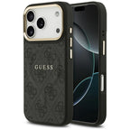 Guess 4G PU Classic Logo MagSafe dėklas iPhone 17 Pro - juodas