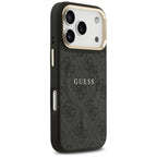 Guess 4G PU Classic Logo MagSafe dėklas iPhone 17 Pro - juodas